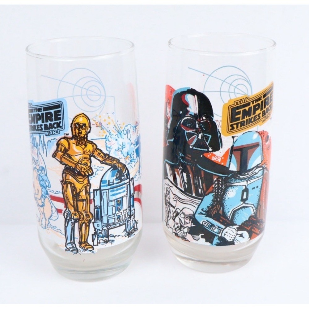 2 VTG 80's Star Wars The Empire Strikes Back Burger King‎ Collectors Glassware